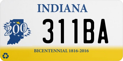 IN license plate 311BA
