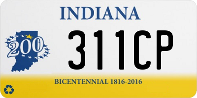 IN license plate 311CP