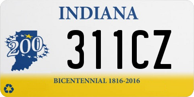 IN license plate 311CZ