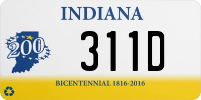 IN license plate 311D