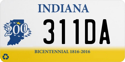 IN license plate 311DA