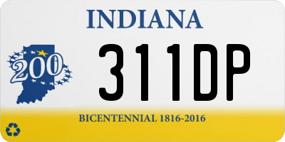 IN license plate 311DP