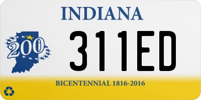 IN license plate 311ED