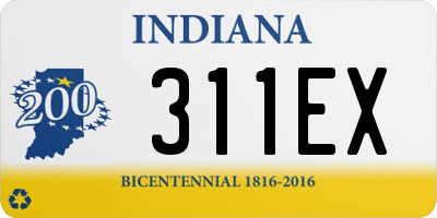 IN license plate 311EX