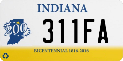 IN license plate 311FA
