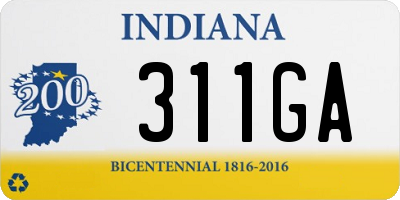 IN license plate 311GA