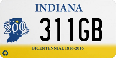 IN license plate 311GB