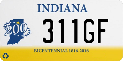 IN license plate 311GF