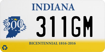 IN license plate 311GM