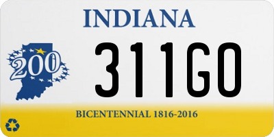 IN license plate 311GO