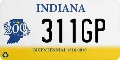 IN license plate 311GP