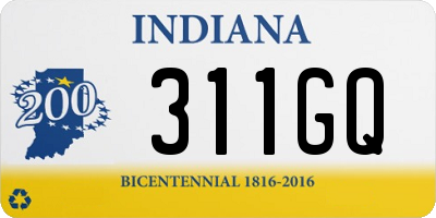 IN license plate 311GQ