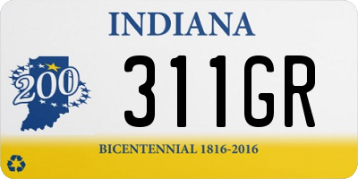 IN license plate 311GR