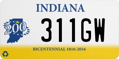 IN license plate 311GW