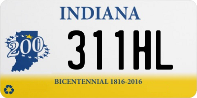 IN license plate 311HL
