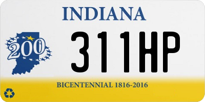 IN license plate 311HP