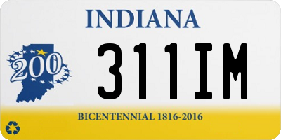 IN license plate 311IM