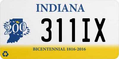 IN license plate 311IX