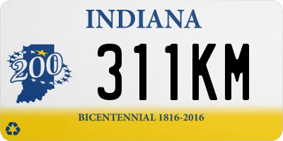 IN license plate 311KM