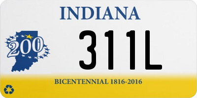 IN license plate 311L