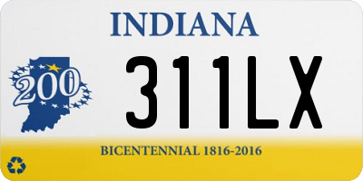 IN license plate 311LX