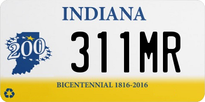 IN license plate 311MR