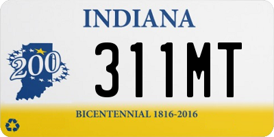 IN license plate 311MT