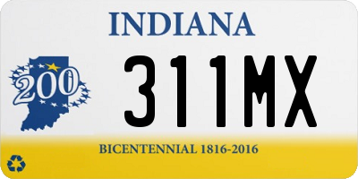 IN license plate 311MX