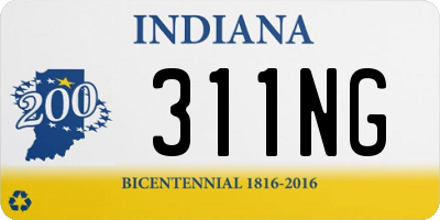 IN license plate 311NG