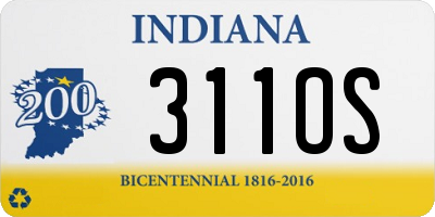 IN license plate 311OS