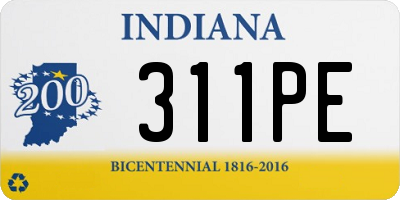 IN license plate 311PE