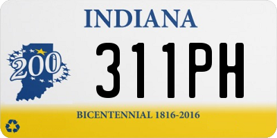 IN license plate 311PH
