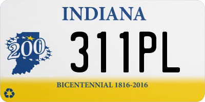 IN license plate 311PL