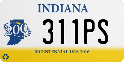 IN license plate 311PS