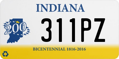 IN license plate 311PZ