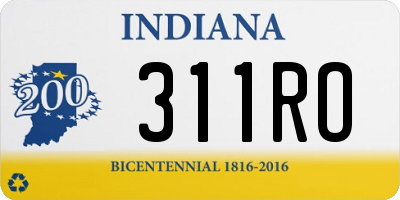 IN license plate 311RO