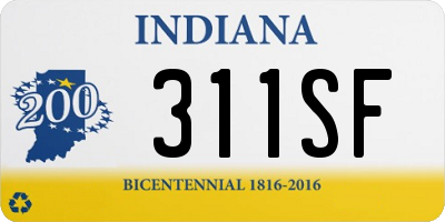 IN license plate 311SF