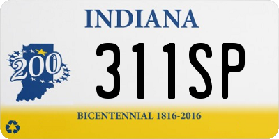 IN license plate 311SP