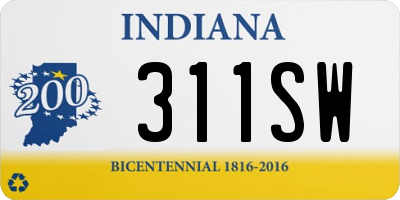 IN license plate 311SW