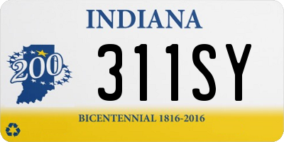 IN license plate 311SY