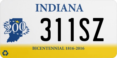 IN license plate 311SZ