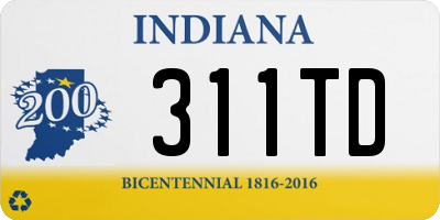 IN license plate 311TD