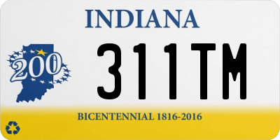 IN license plate 311TM