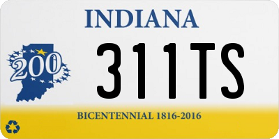 IN license plate 311TS