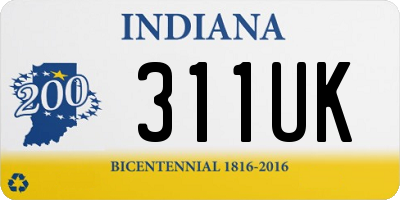 IN license plate 311UK