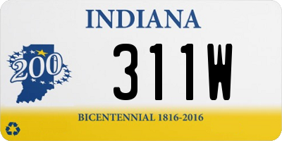 IN license plate 311W