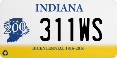 IN license plate 311WS