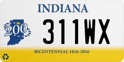 IN license plate 311WX