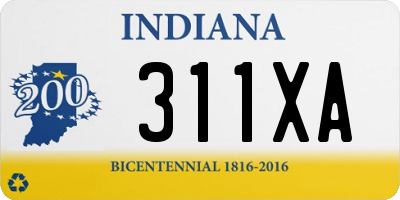 IN license plate 311XA