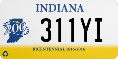 IN license plate 311YI